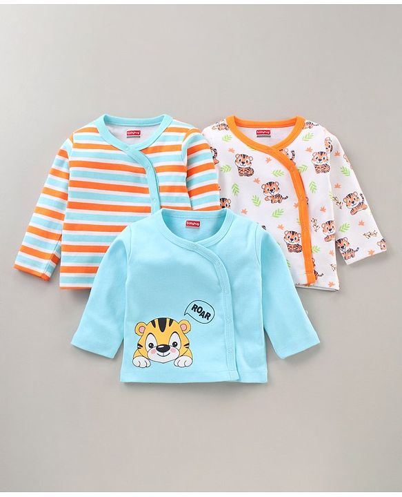 Babyhug 100% Cotton Full Sleeves Vest Pack of 3 - Pink