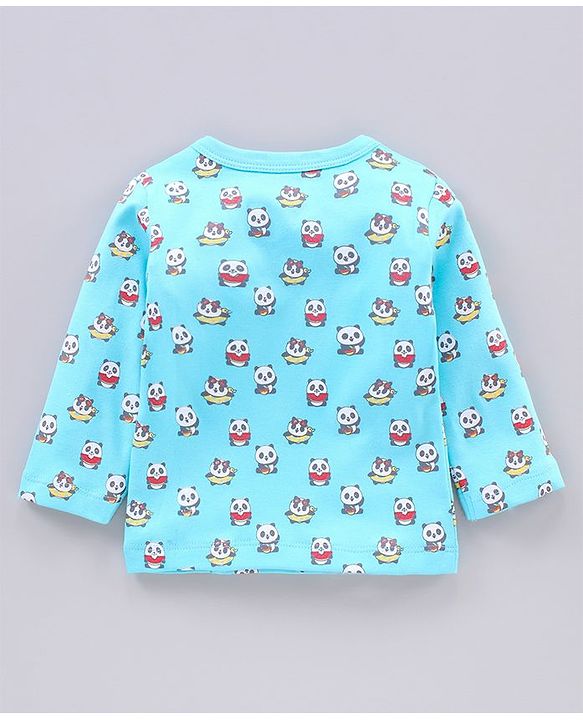 Babyhug 100% Cotton Full Sleeves Vests Panda Print Pack of 2 - Yellow Blue