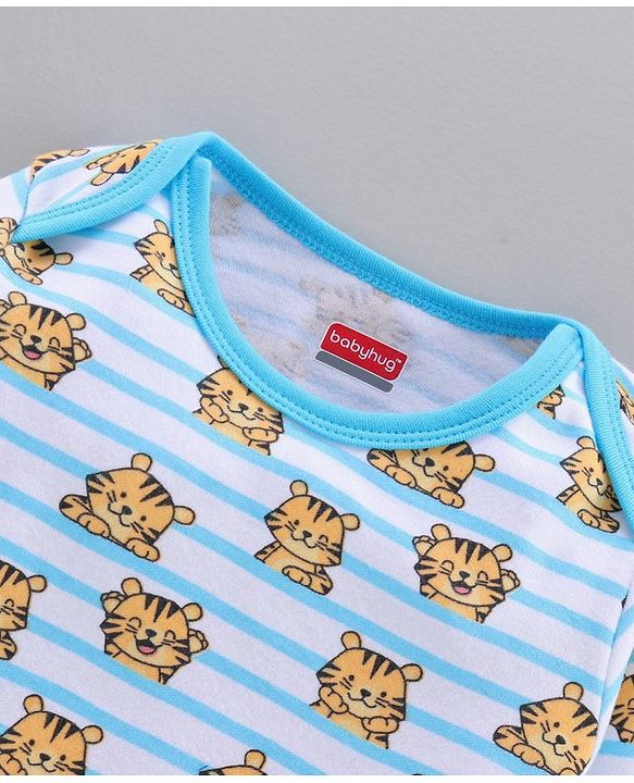 Babyhug 100% Cotton Full Sleeves Onesies Pack of 3 - Multicolor