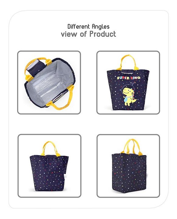 Babyhug Insulated Lunch Bag With Dinosaur Print (Colour May Vary)