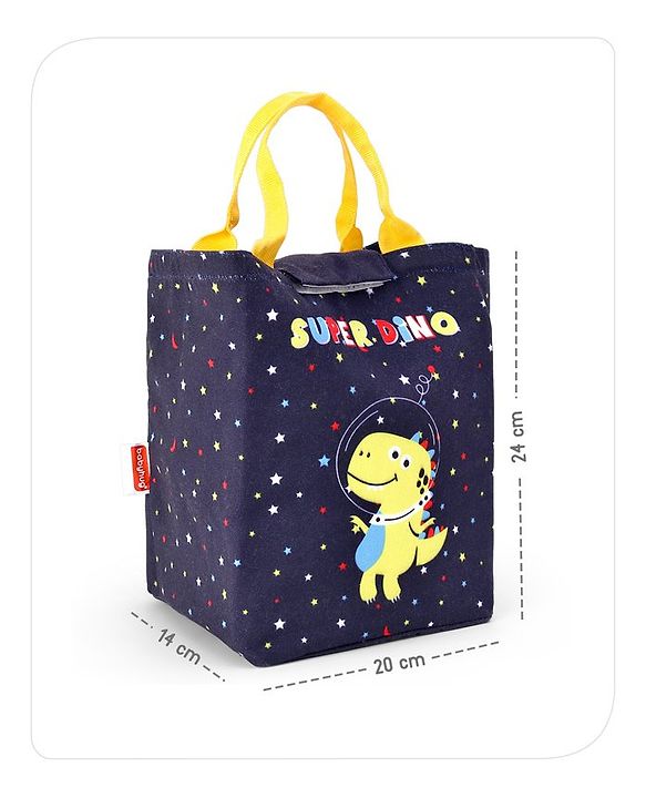 Babyhug Insulated Lunch Bag With Dinosaur Print (Colour May Vary)