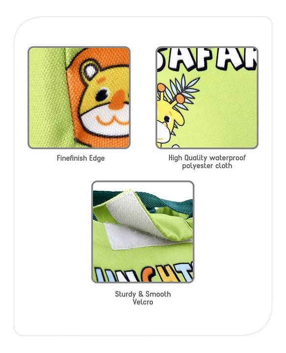 Babyhug Insulated Lunch Bag With Safari Print - Green (Slight Print May Vary)