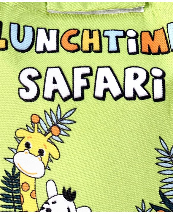 Babyhug Insulated Lunch Bag With Safari Print - Green (Slight Print May Vary)