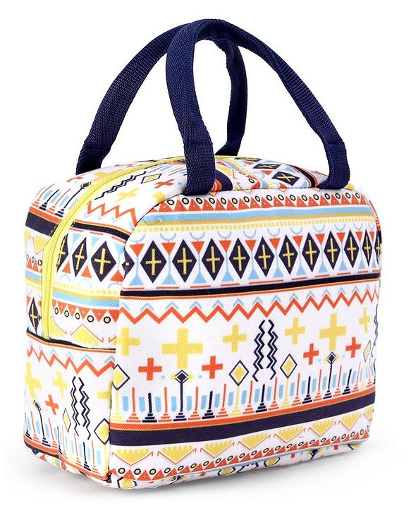Babyhug Portable and Reusable Insulated Lunch Bag With Strips Print|For School,Travel and Outdoors|Premium & Easy to Carry| - Color May Vary