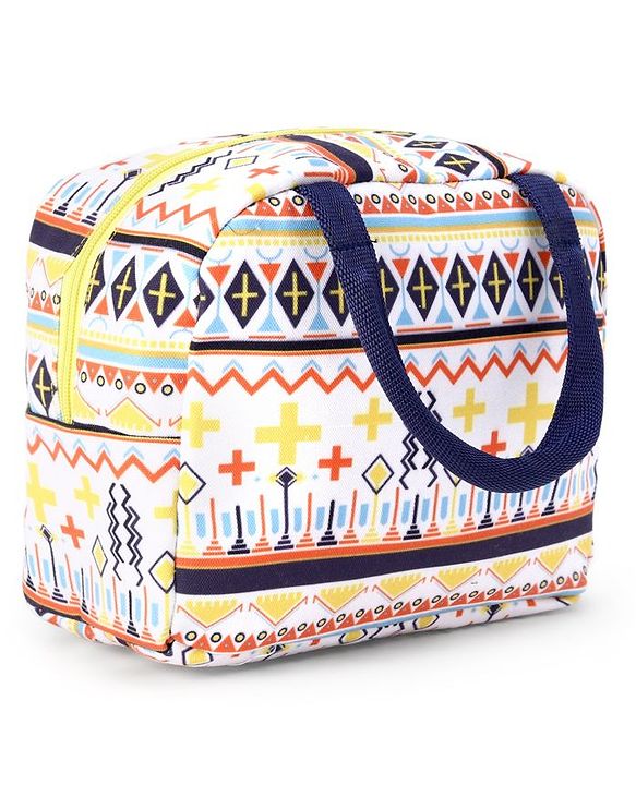 Babyhug Portable and Reusable Insulated Lunch Bag With Strips Print|For School,Travel and Outdoors|Premium & Easy to Carry| - Color May Vary