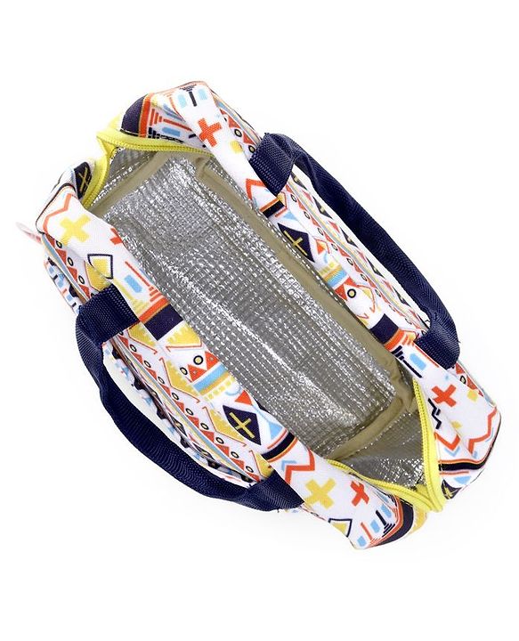 Babyhug Portable and Reusable Insulated Lunch Bag With Strips Print|For School,Travel and Outdoors|Premium & Easy to Carry| - Color May Vary