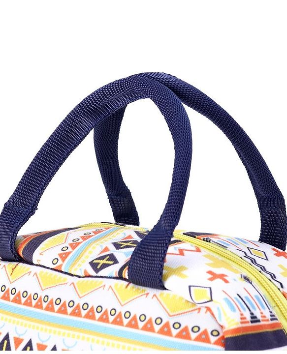 Babyhug Portable and Reusable Insulated Lunch Bag With Strips Print|For School,Travel and Outdoors|Premium & Easy to Carry| - Color May Vary