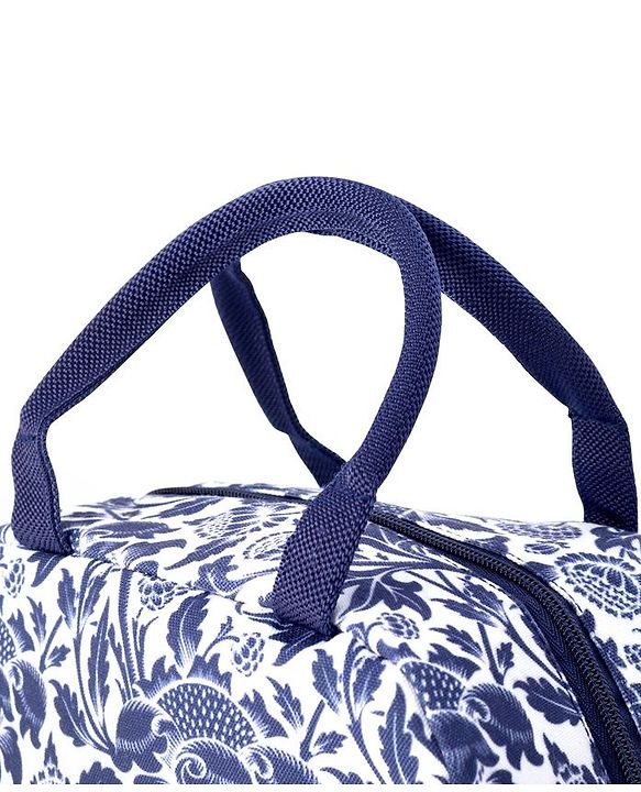 Babyhug Portable and Reusable Insulated Lunch Bag with Floral Print|For School,Travel and Outdoors|Premium & Easy to Carry| - Blue
