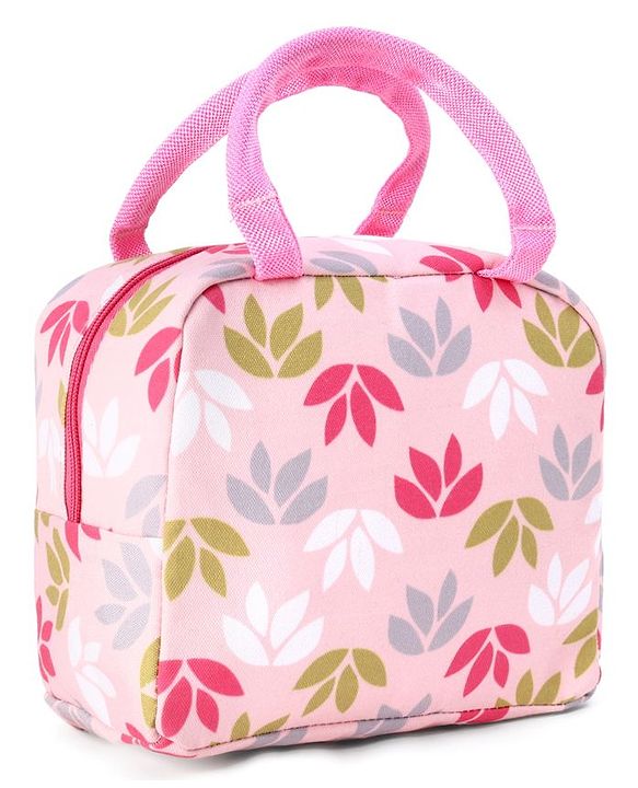 Babyhug Portable and Reusable Insulated Lunch Bag with Floral Print|For School,Travel and Outdoors|Premium & Easy to Carry| - Blue