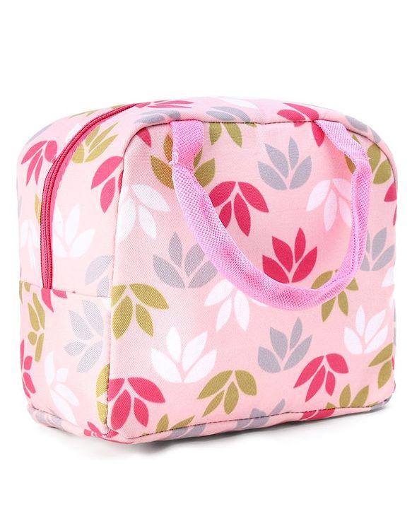 Babyhug Portable and Reusable Insulated Lunch Bag with Floral Print|For School,Travel and Outdoors|Premium & Easy to Carry| - Blue