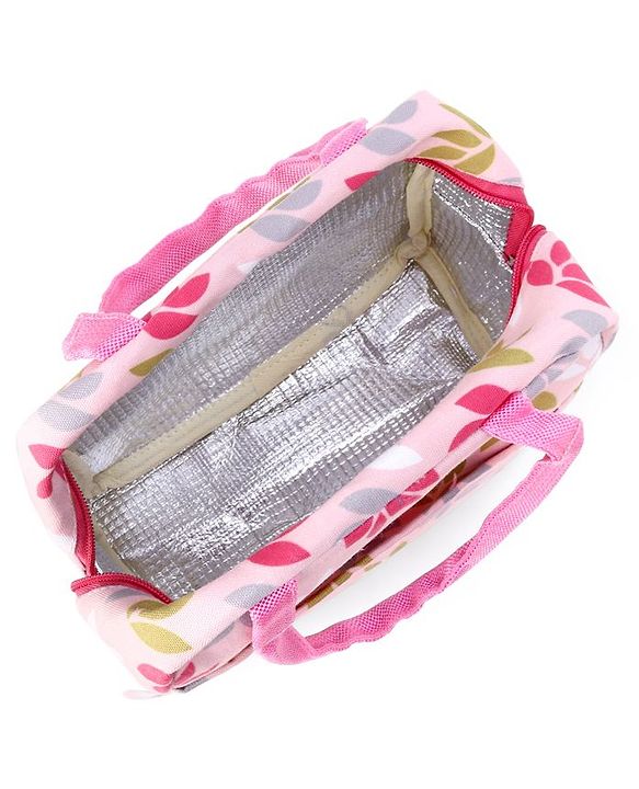Babyhug Portable and Reusable Insulated Lunch Bag with Floral Print|For School,Travel and Outdoors|Premium & Easy to Carry| - Blue