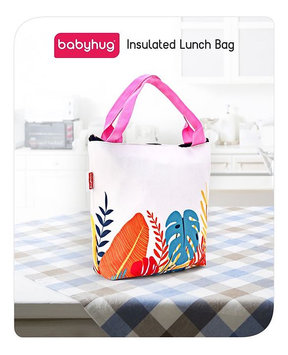 Babyhug Portable and Reusable Insulated Lunch Bag With Forest Print|For School,Travel and Outdoors|Premium & Easy to Carry| (Colour May Vary)