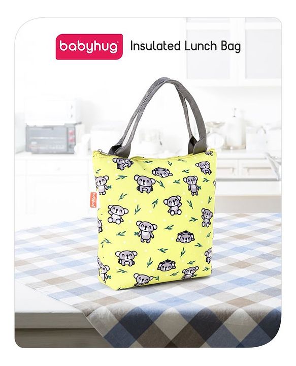 Babyhug Insulated Lunch Bag With Koala Print - Yellow