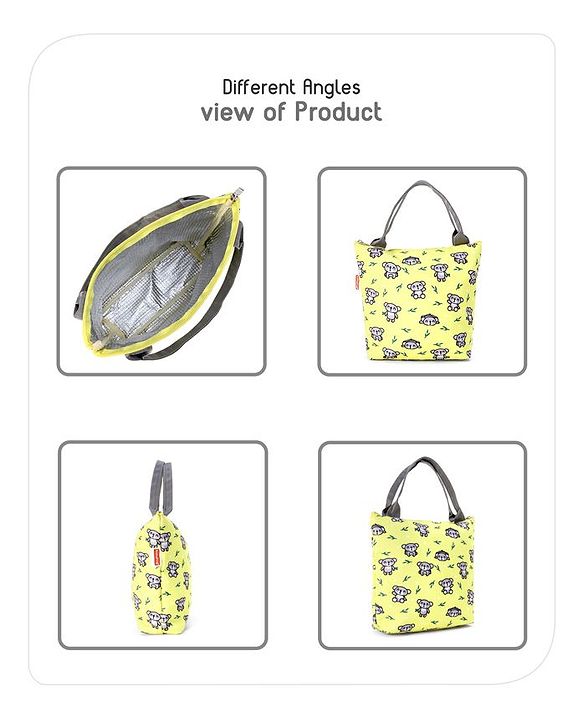 Babyhug Insulated Lunch Bag With Koala Print - Yellow