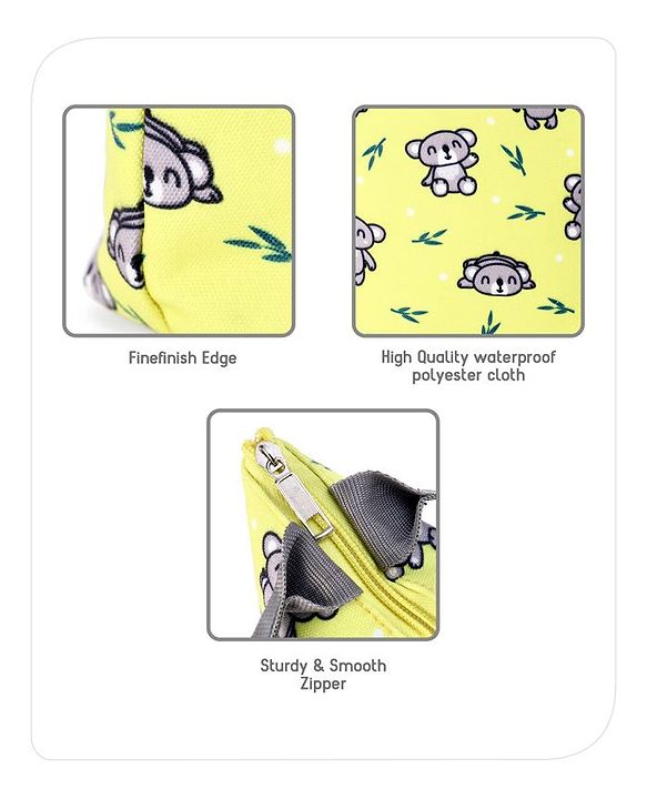 Babyhug Insulated Lunch Bag With Koala Print - Yellow