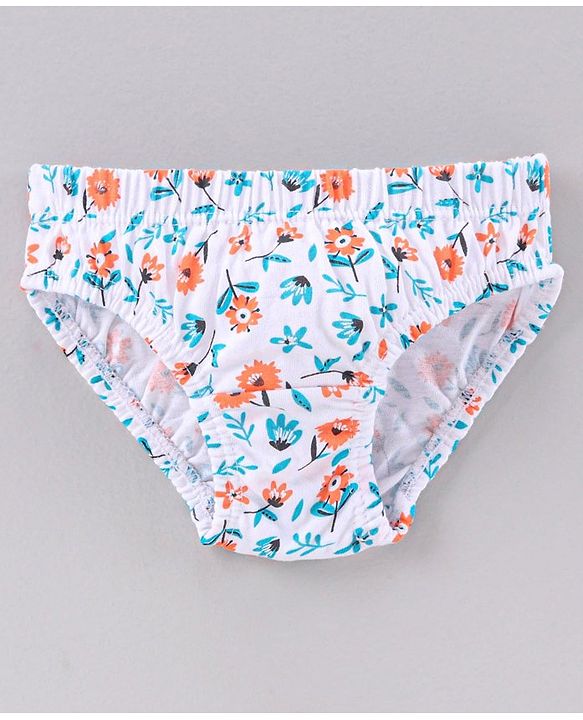 Babyhug 100% Cotton Panties Pack of 3 - Blue Orange White
