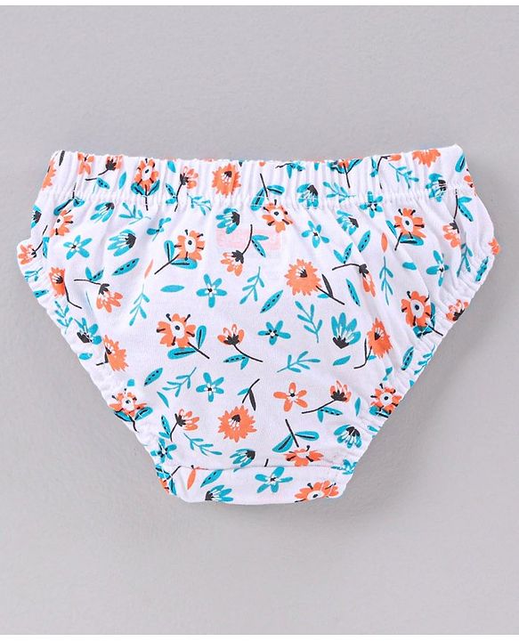 Babyhug 100% Cotton Panties Pack of 3 - Blue Orange White