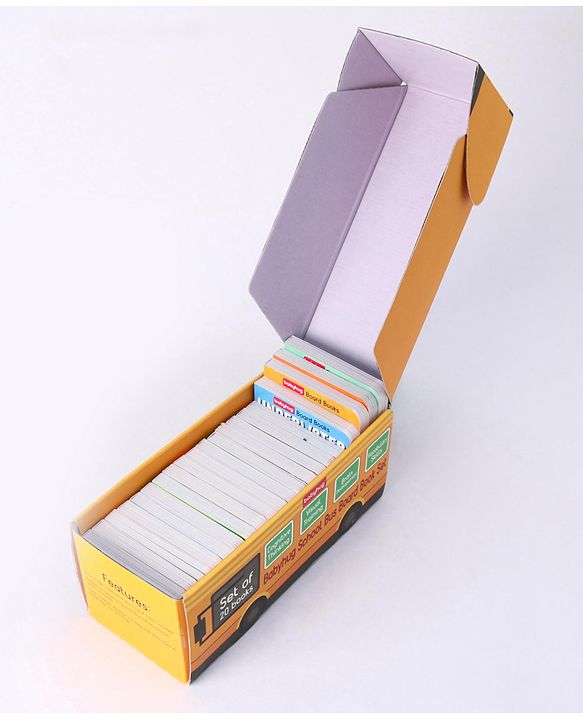 Babyhug School Bus Board Books- Set of 20| Back to Back 22 Pages| Basic Concepts|Early Learning Pocket-Sized Pre-School book|Premium & Handy|Ideal for Gifting