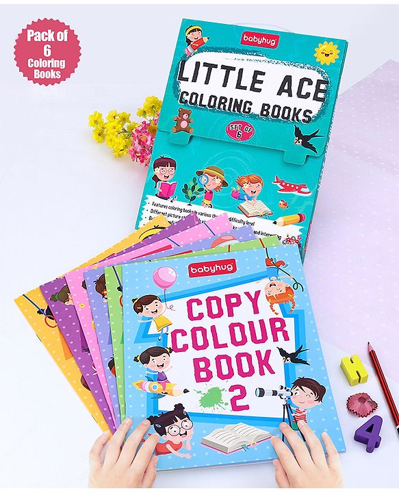Babyhug Little Ace Coloring Books Set of 6 - English