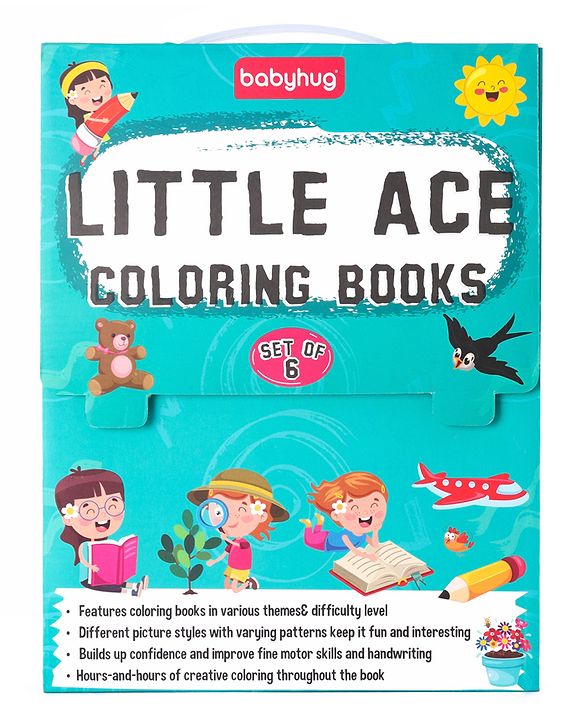 Babyhug Little Ace Coloring Books Set of 6 - English