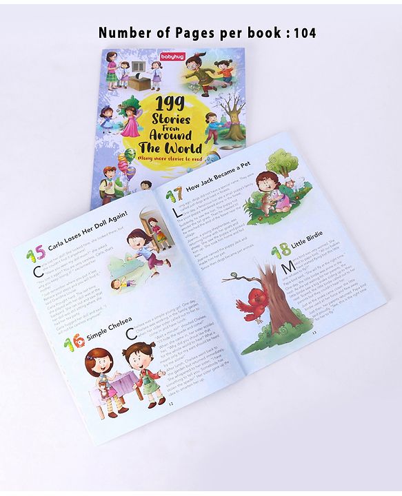 Babyhug 199 Stories From Around the World & Bedtime Books|Self teaching Stories|Colourful Illustration|Pack of 2 |English|2 to 6 Years