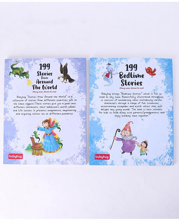 Babyhug 199 Stories From Around the World & Bedtime Books|Self teaching Stories|Colourful Illustration|Pack of 2 |English|2 to 6 Years