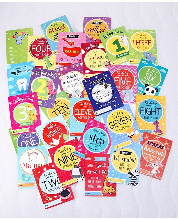 Babyhug Baby Milestone Cards - English