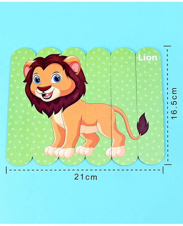 Babyhug Pet and Wild Animals 18 Double Side Stick Wooden Puzzle Set| Montessori Pre-School Educational and Learning Toy For 3-6 Years Kids| 6 Different Design Fun & Interesting Way To Learn Things Stick Puzzle| BIS Certified