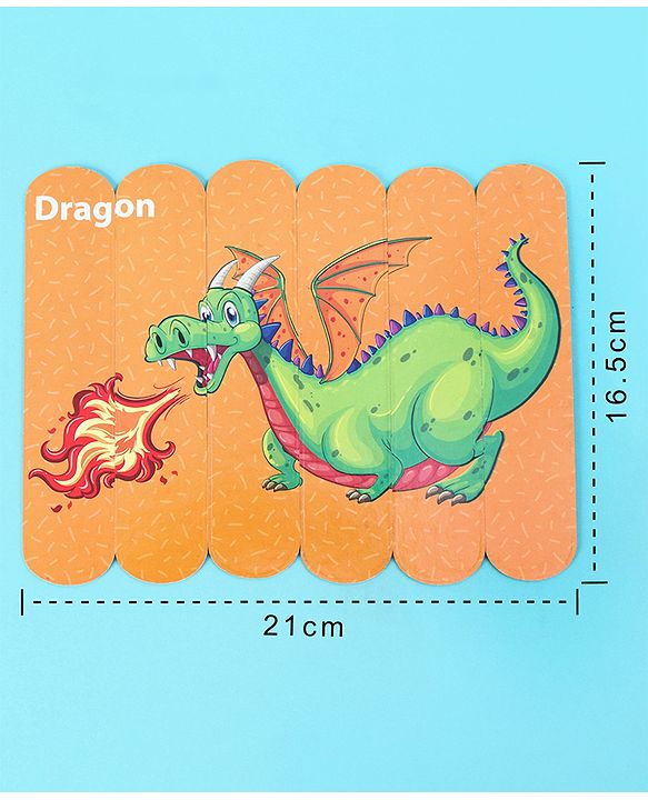 Babyhug Magical Creatures 18 Double Side Stick Wooden Puzzle Set| Montessori Pre-School Educational and Learning Toy For 3-6 Years Kids| 6 Different Design Fun & Interesting Way To Learn Things Stick Puzzle| BIS Certified