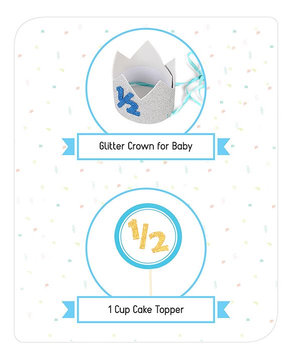 Babyhug Half Birthday Party Decor Kit Blue - Pack of 24