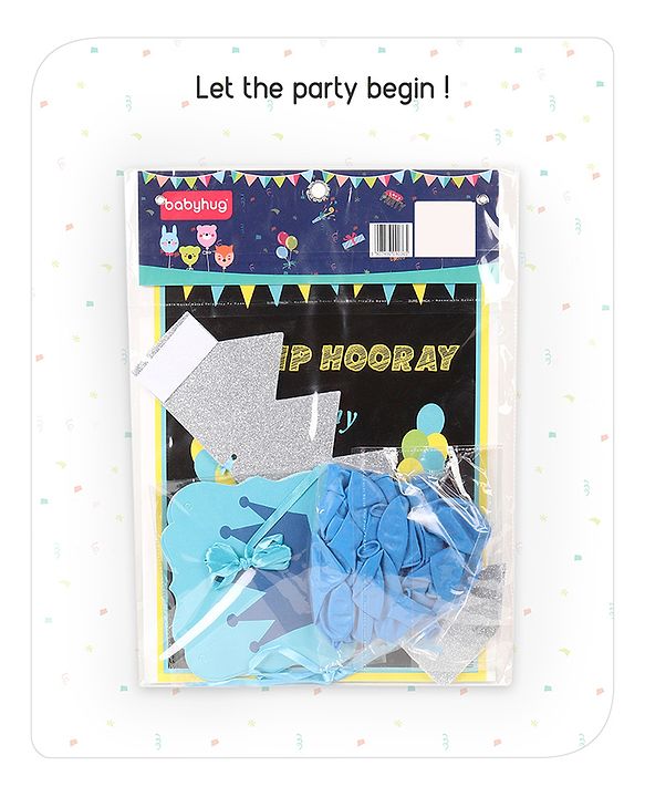 Babyhug Half Birthday Party Decor Kit Blue - Pack of 24