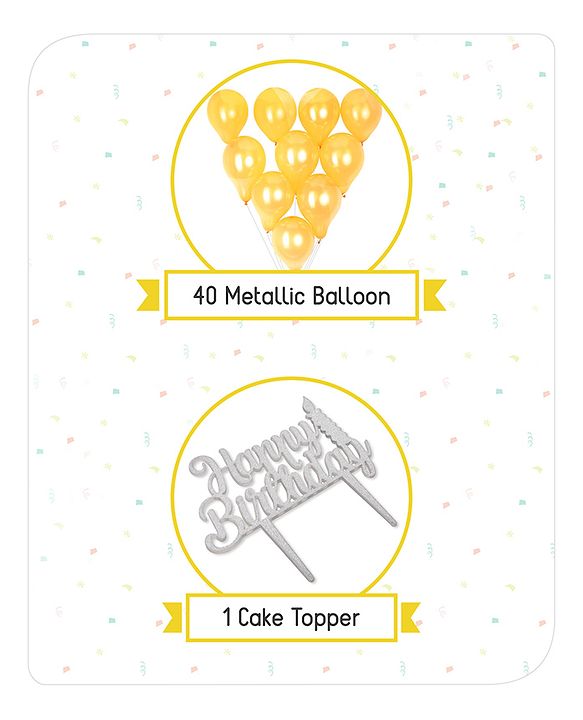 Babyhug Gold & Silver Foil Balloon Decoration Set - Pack of 45