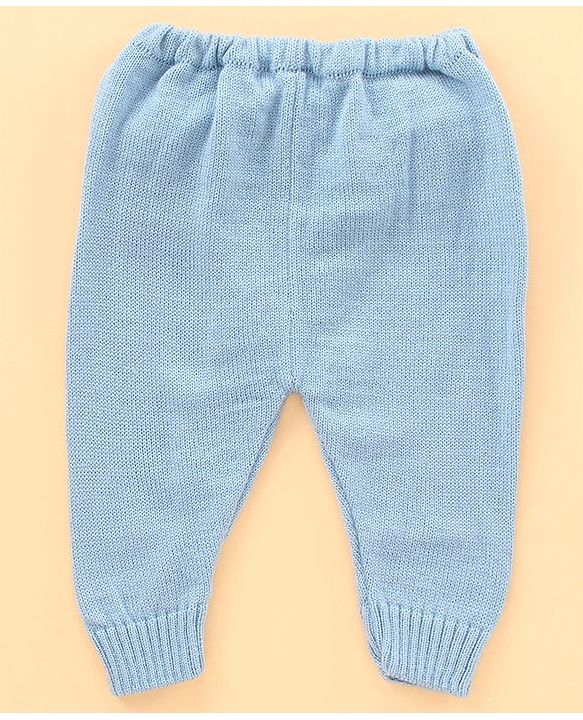 Babyhug Full Sleeves Sweater Set with Cap and Booties - Blue