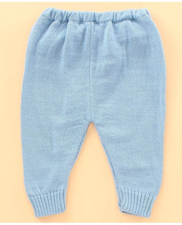 Babyhug Full Sleeves Sweater Set with Cap and Booties - Blue
