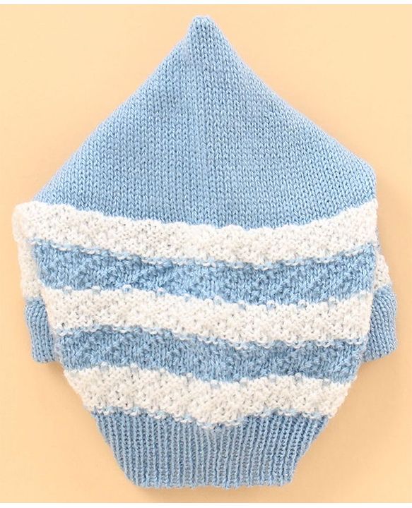 Babyhug Full Sleeves Sweater Set with Cap and Booties - Blue