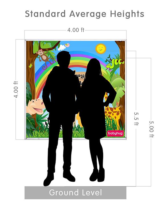 Babyhug Jungle Themed Birthday Party Backdrop - Height 121 cm