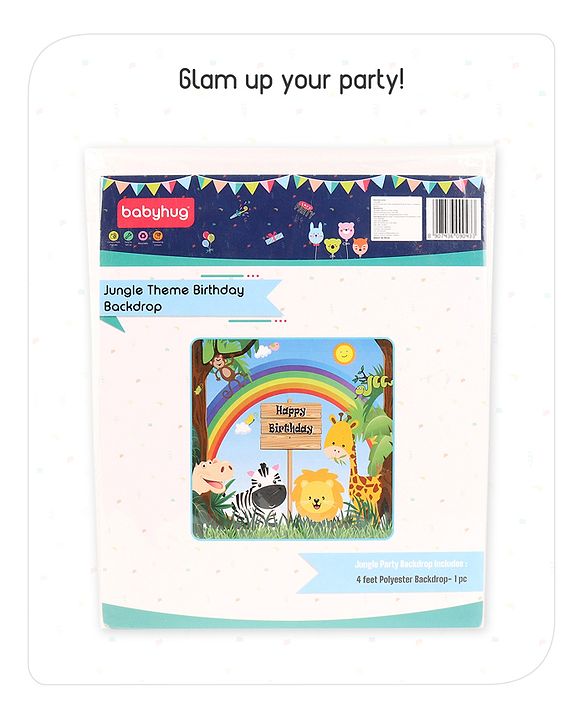 Babyhug Jungle Themed Birthday Party Backdrop - Height 121 cm