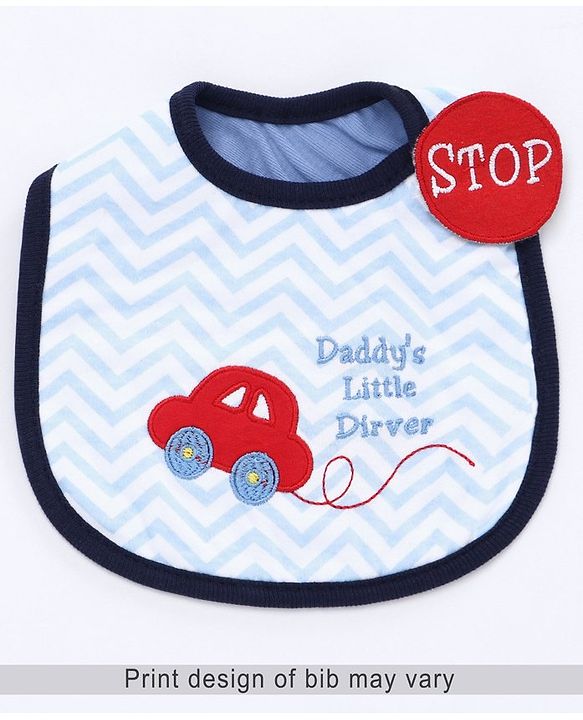 Babyhug Knitted Velcro Bib (Print and Color May Vary)