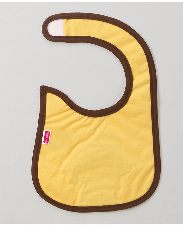 Babyhug Bib Monkey Embroidery - Yellow