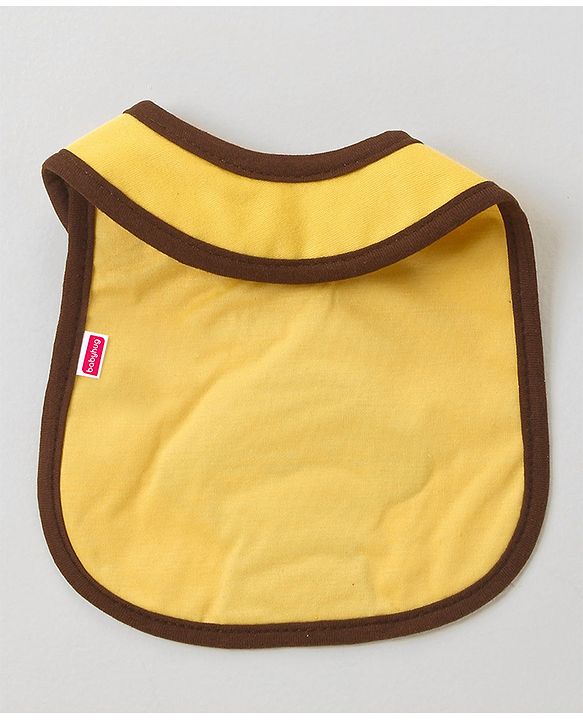 Babyhug Bib Monkey Embroidery - Yellow