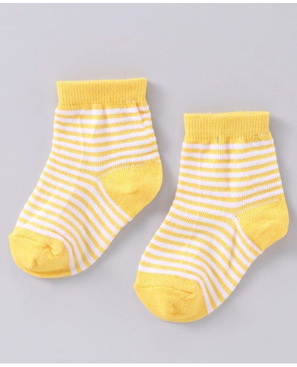 Cute Walk by Babyhug Anti Bacterial Ankle Length Socks Star Design Pack of 3 - Yellow
