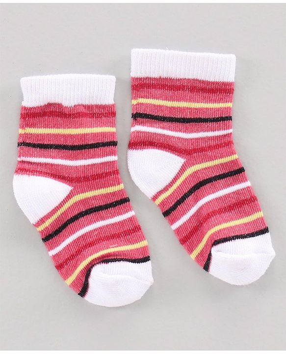 Cutewalk by Babyhug Cotton Ankle Length Multi Print Socks Pack of 3 - Multicolour