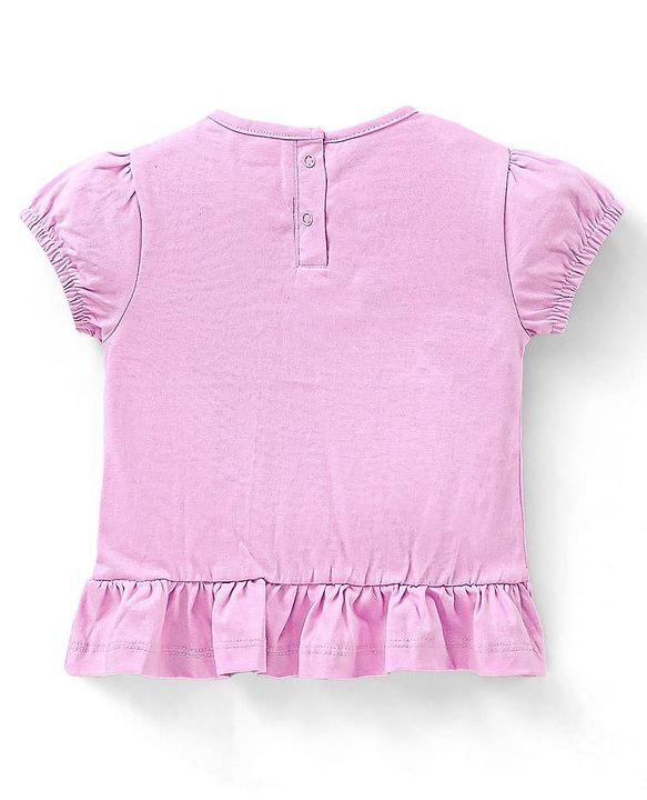 Babyhug Half Sleeves Sequinned Top - Pink
