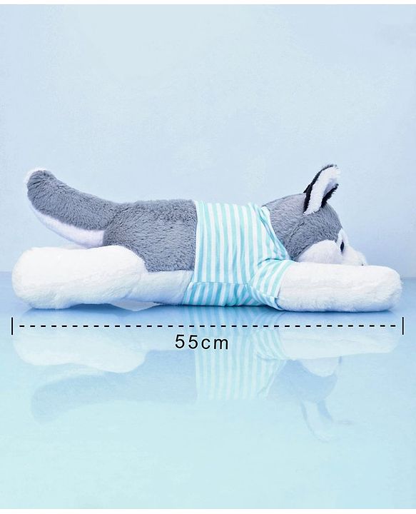 Babyhug Sleeping Husky Dog Soft Toy Multicolor - Length 55 cm
