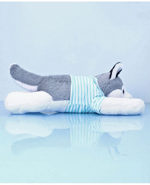 Babyhug Sleeping Husky Dog Soft Toy Multicolor - Length 55 cm