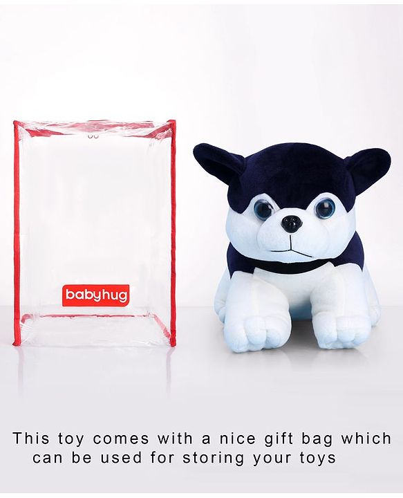 Babyhug Wolf Dog Soft Toy Blue White - Height 40 cm
