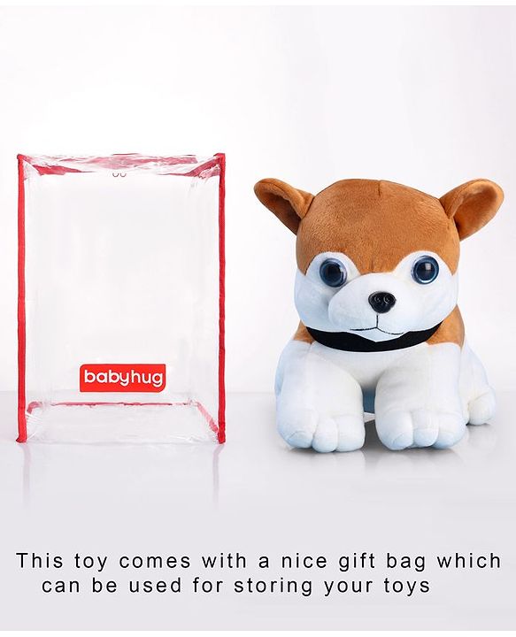 Babyhug Wolf Dog Soft Toy Blue White - Height 40 cm