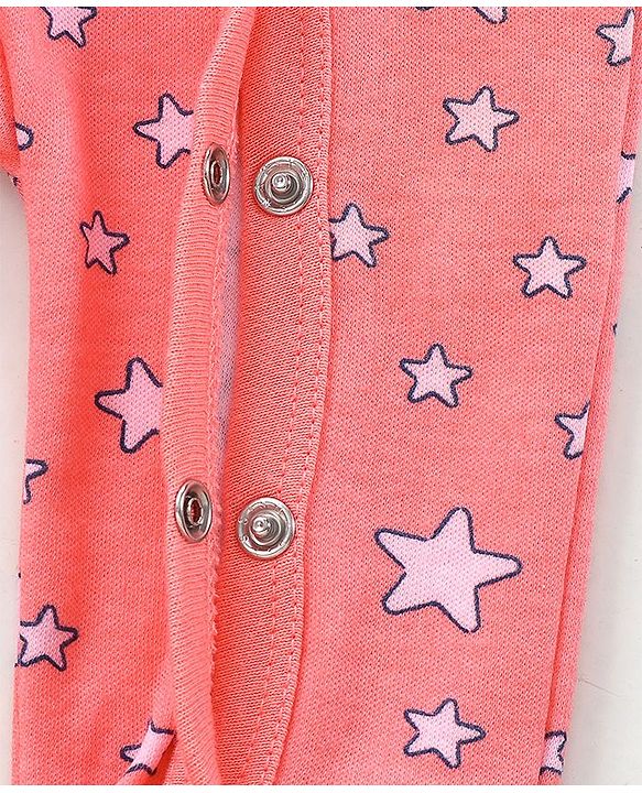 Babyhug Full Sleeves Sleepsuit Bunny Print - Pink