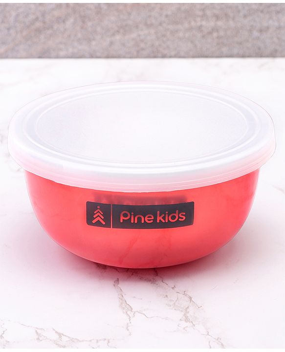 Pine Kids Non Spill Bowls with Spoon Pack of 2 - Blue Pink