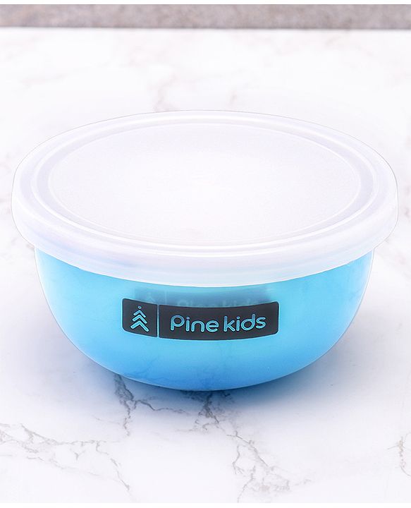 Pine Kids Non Spill Bowls with Spoon Pack of 2 - Blue Pink